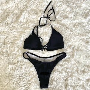 SHEIN Black String Bikini, S